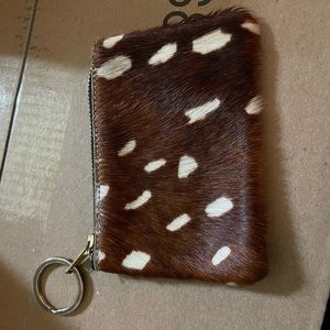 Real leather/ cow hide key chain card/money holder